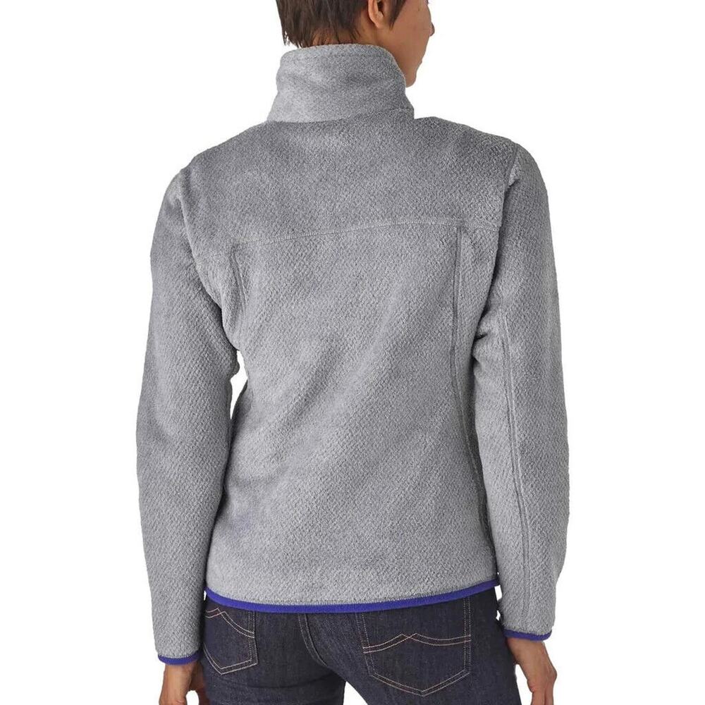 Patagonia Re-Tool Fleece 1/4 Snap-T Pullover Gray Purple Trim Women's Size Small - Picture 6 of 7